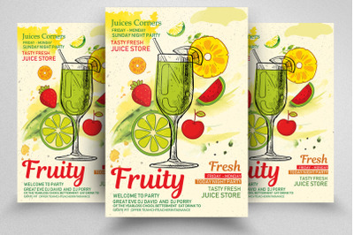 Fresh Fruits Corner Flyer Template