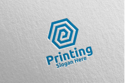 Letter P Printing Company Logo Design 42