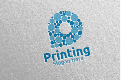 Bubble P Printing Company Logo Design 47