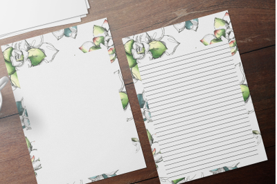 Cactus Watercolor Floral Stationery