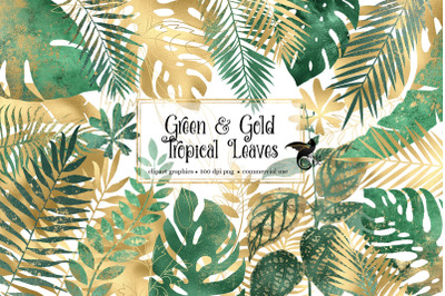 Green and Gold Tropical Leave