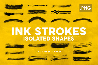 Ink Strokes PNG Shapes