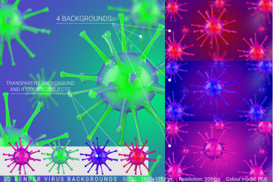 Virus Backgrounds 3D Render