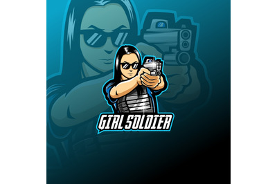 Girl soldier esport mascot logo