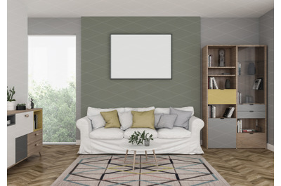 Interior scene - artwork background - frame mockup