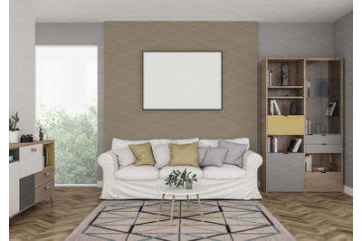 Interior scene - artwork background - frame mockup