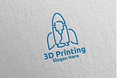 Rocket 3D Printing Company Logo Design 59