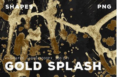 PNG Gold Paint Splashes