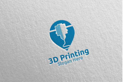 Pin Locator 3D Printing Company Logo Design 63