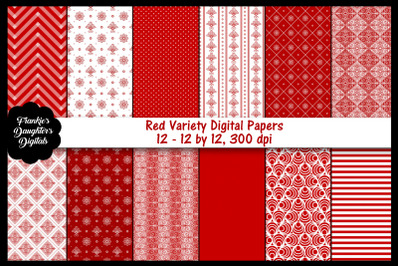 Red Variety Digital Paper Pack