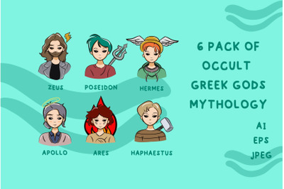 6 Pack Of Occult Greek Gods Mythology