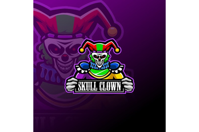 Skull clown esport mascot logo