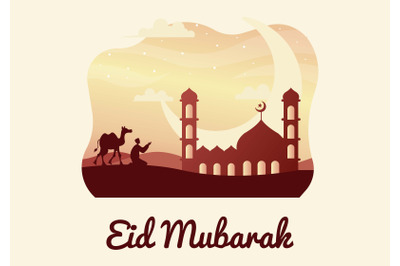 Eid Mubarak Islam Silhouette Illustration