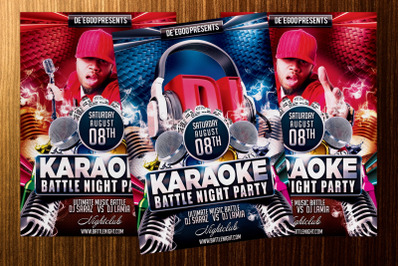 Karaoke Battle Night Party Flyer