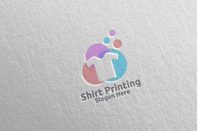 Bubble T shirt Printing Company Logo Design 72