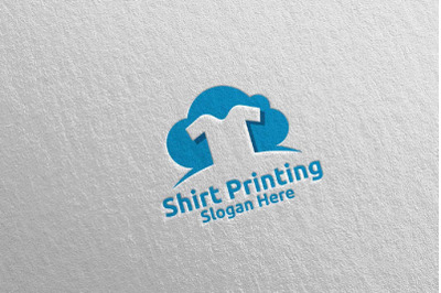 Cloud T shirt Printing Company Logo Design 76