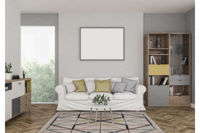 Interior scene - artwork background - frame mockup