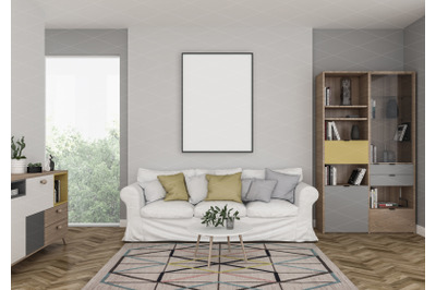 Interior scene - artwork background - frame mockup