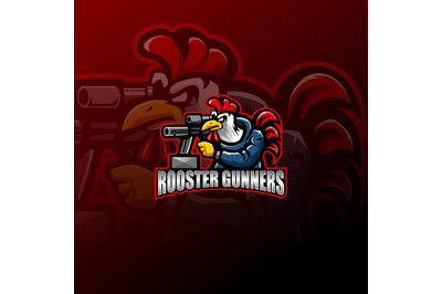 Rooster gunners mascot logo