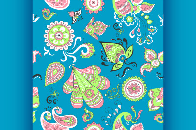 Colored Indian vintage floral seamless