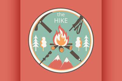 Colored vintage adventure label
