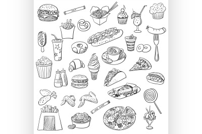 doodle icon fast food