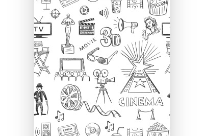 Hand drawn cinema pattern