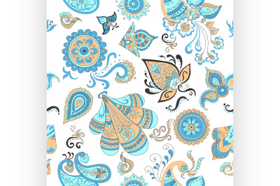 Colored Indian vintage floral seamless