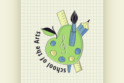 Colored vintage school label