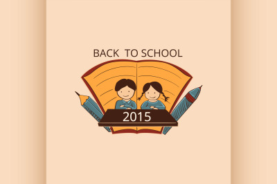 Colored vintage school label