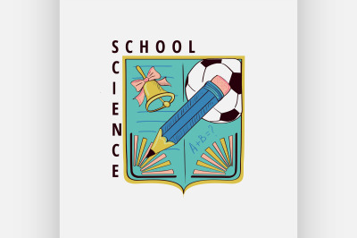 Colored vintage school label