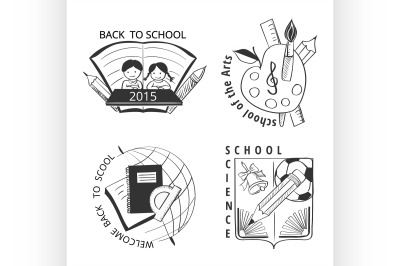 Vector set vintage school labels