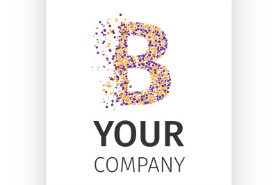 Alphabet particles logotype, Letter-B