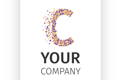 Alphabet particles logotype, Letter-C