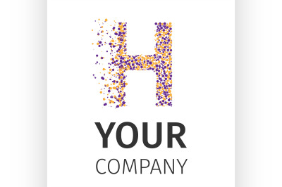 Alphabet particles logotype, Letter-H