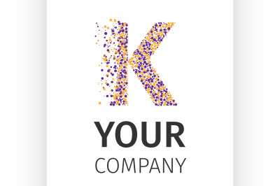 Alphabet particles logotype, Letter-K