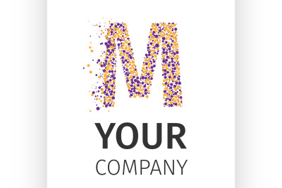 Alphabet particles logotype, Letter-M