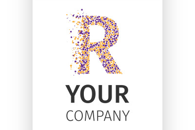 Alphabet particles logotype, Letter-R