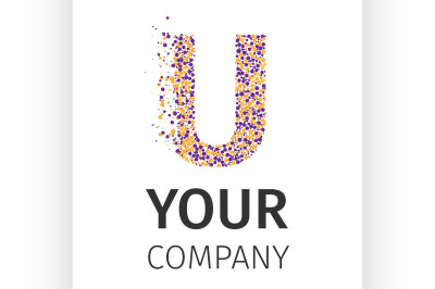 Alphabet particles logotype, Letter-U