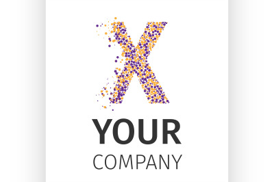 Alphabet particles logotype, Letter-X