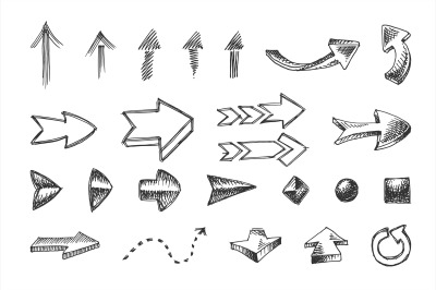 hand drawn arrows icons set