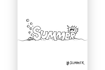 Hand drawn graphical lettering summer