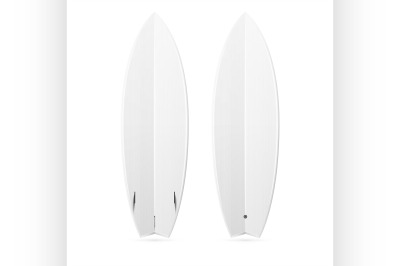 Two-sided blank surfboard isolated on white