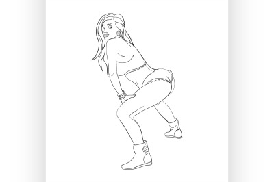 girl dance Twerking doodle