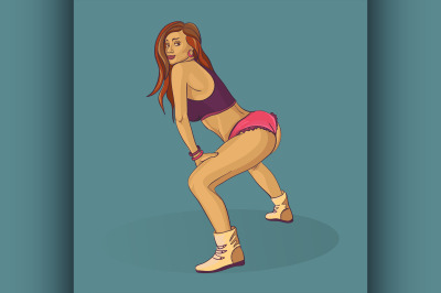 girl dance Twerking doodle