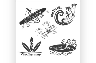 Vector set vintage surf labels