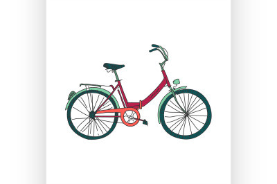 Colored doodle bicycle