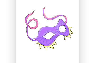 Colored doodle carnival mask