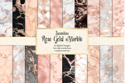 Rose Gold Marble Digital Paper