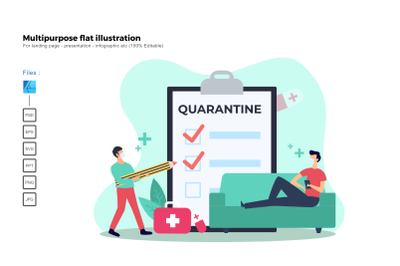 Flat illustration quarantine